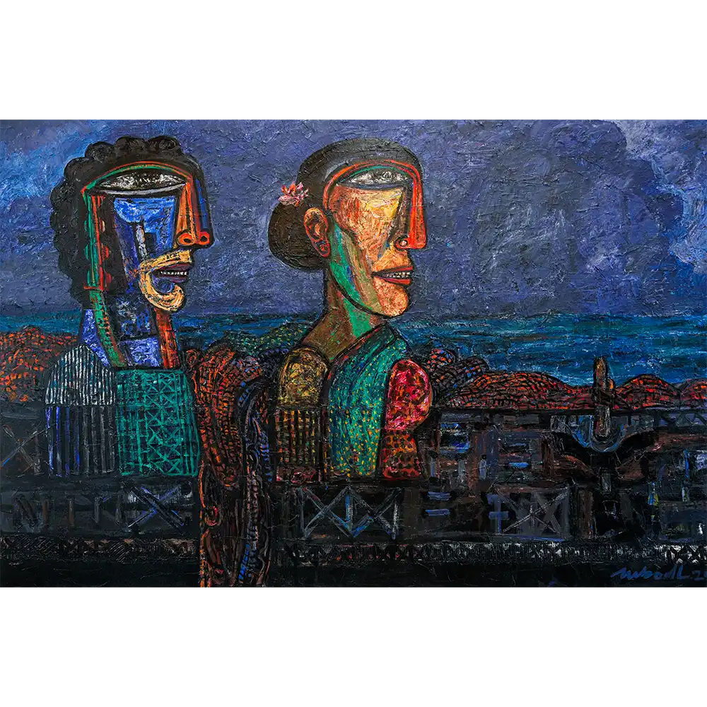PETER AND PIEDADE IN A BOAT